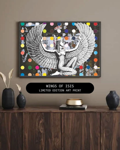 Wings of Isis - Framed Collage Print