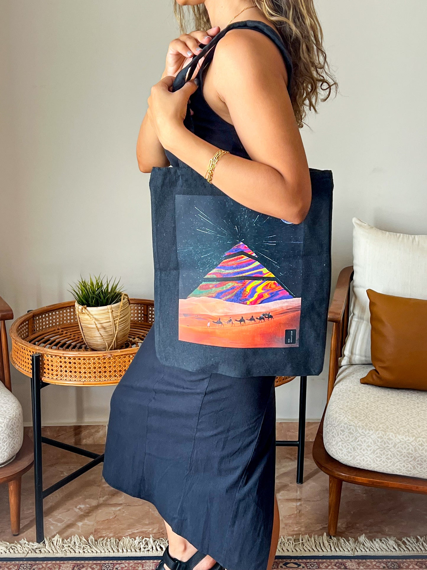 Cosmic Pyramid | OB Black Tote Bag