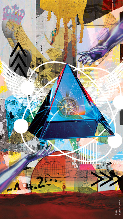 Broken Pyramid - Digital Collage Canvas Print - Odd Behaviour Store