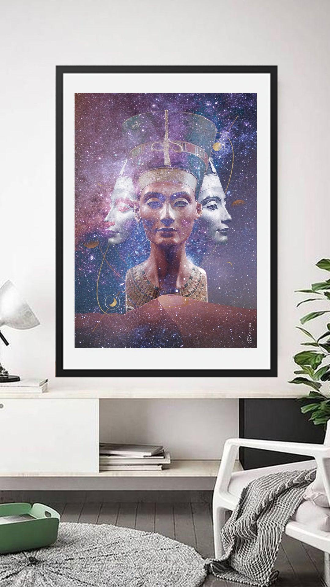 Nefertit's Ascension - Digital Collage Art Print - Odd Behaviour Store