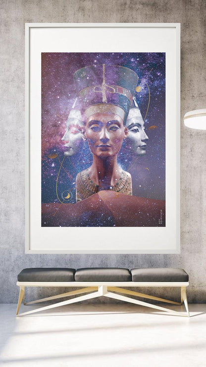 Nefertit's Ascension - Digital Collage Art Print - Odd Behaviour Store