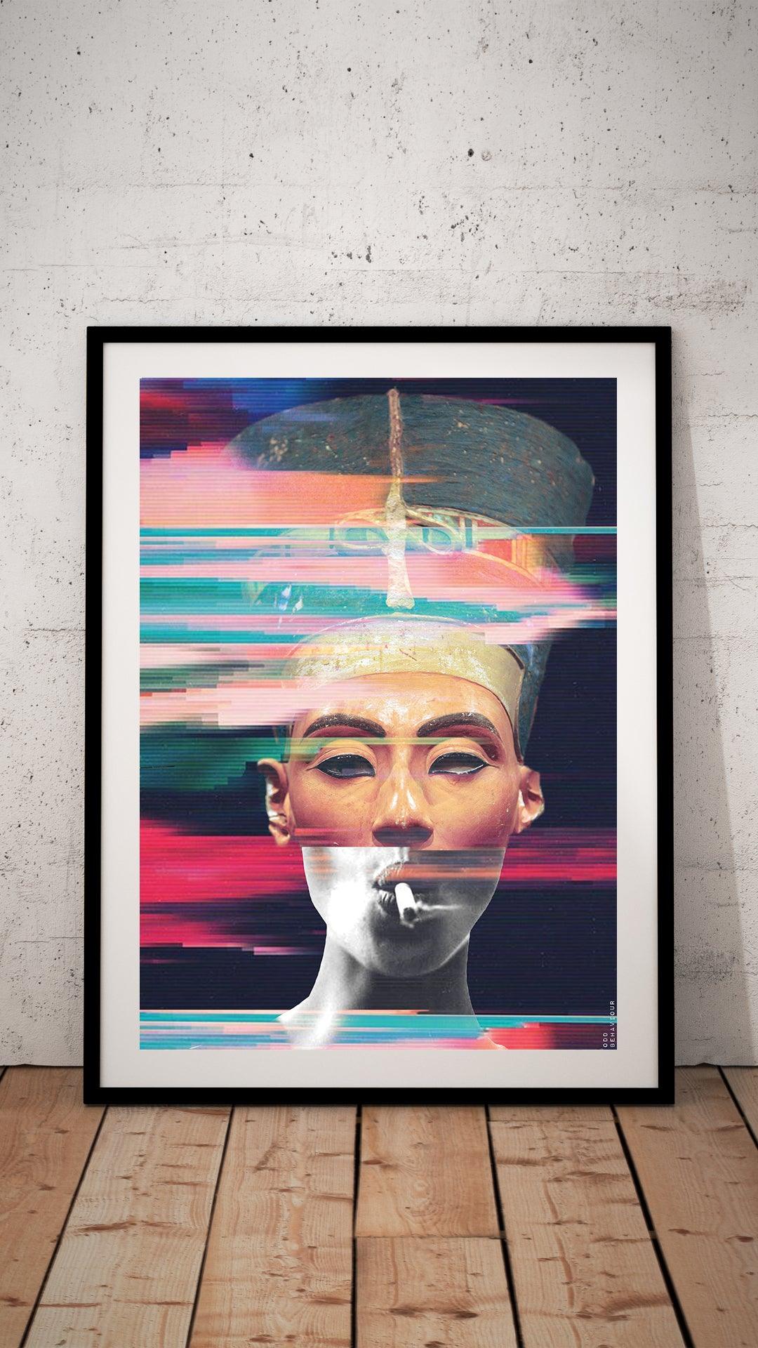 Nefertiti X - Digital Collage Art Print - Odd Behaviour Store